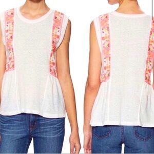 Free People Sleeveless Embroidered Boho Top Size S